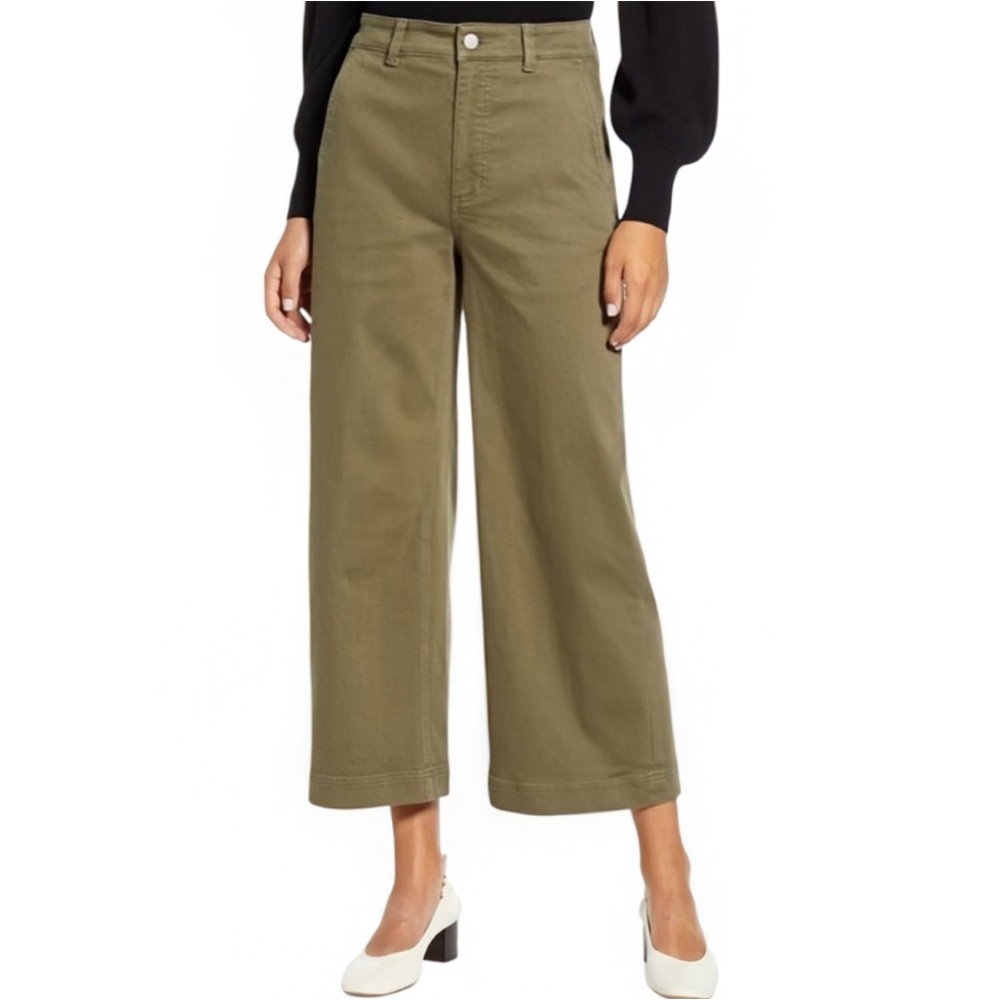Everlane Olive Green Wide Leg Pants